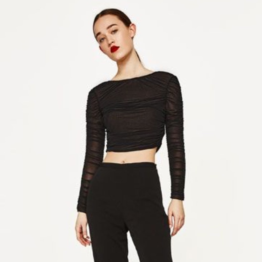 Zara Gathered Crop Top